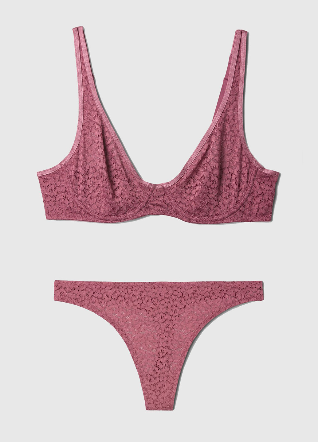 Темно-розовый демисезонный комплект (бюстгальтер, трусики) Gap