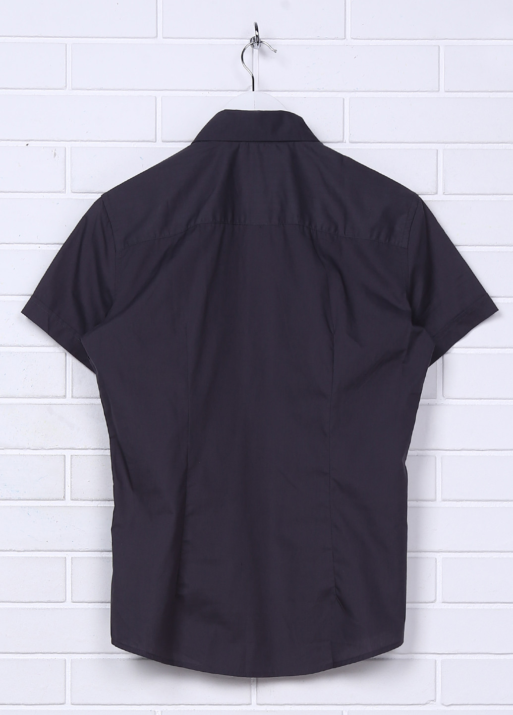 Темно-серая кэжуал рубашка однотонная Alcott с коротким рукавом