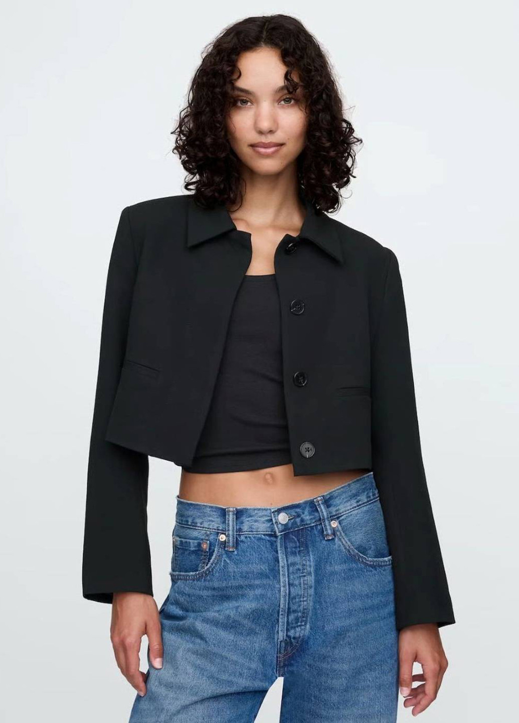 Черный женский жакет Gap однотонный - демисезонный