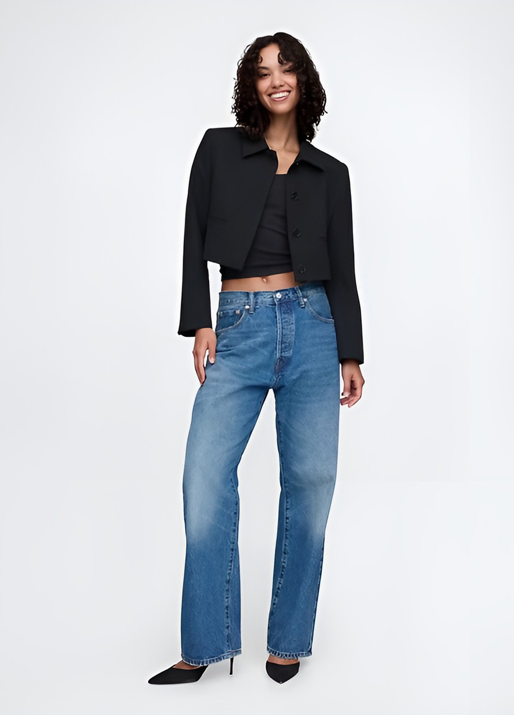 Черный женский жакет Gap однотонный - демисезонный