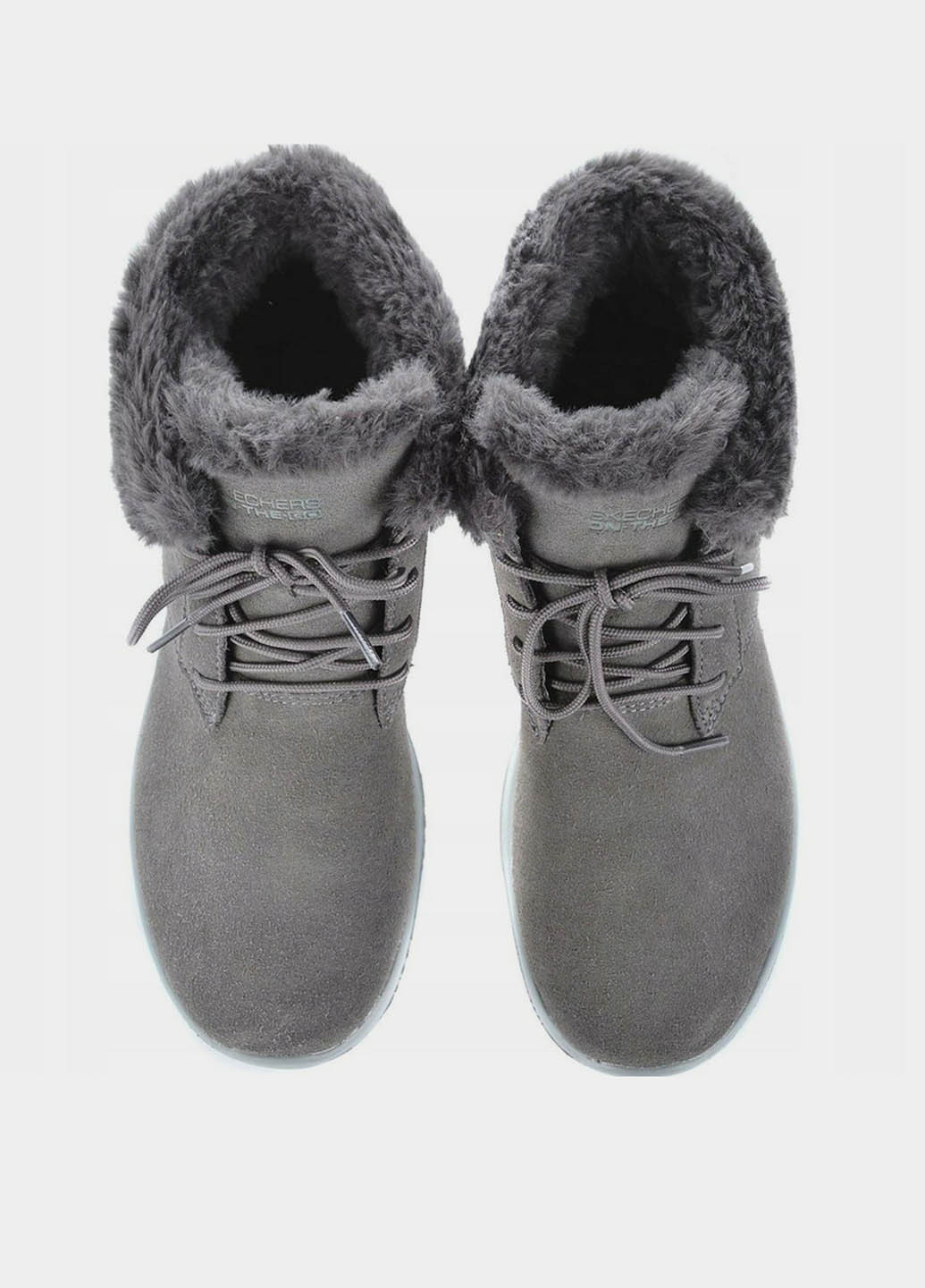 Зимние ботинки Skechers с логотипом, с мехом из натуральной замши