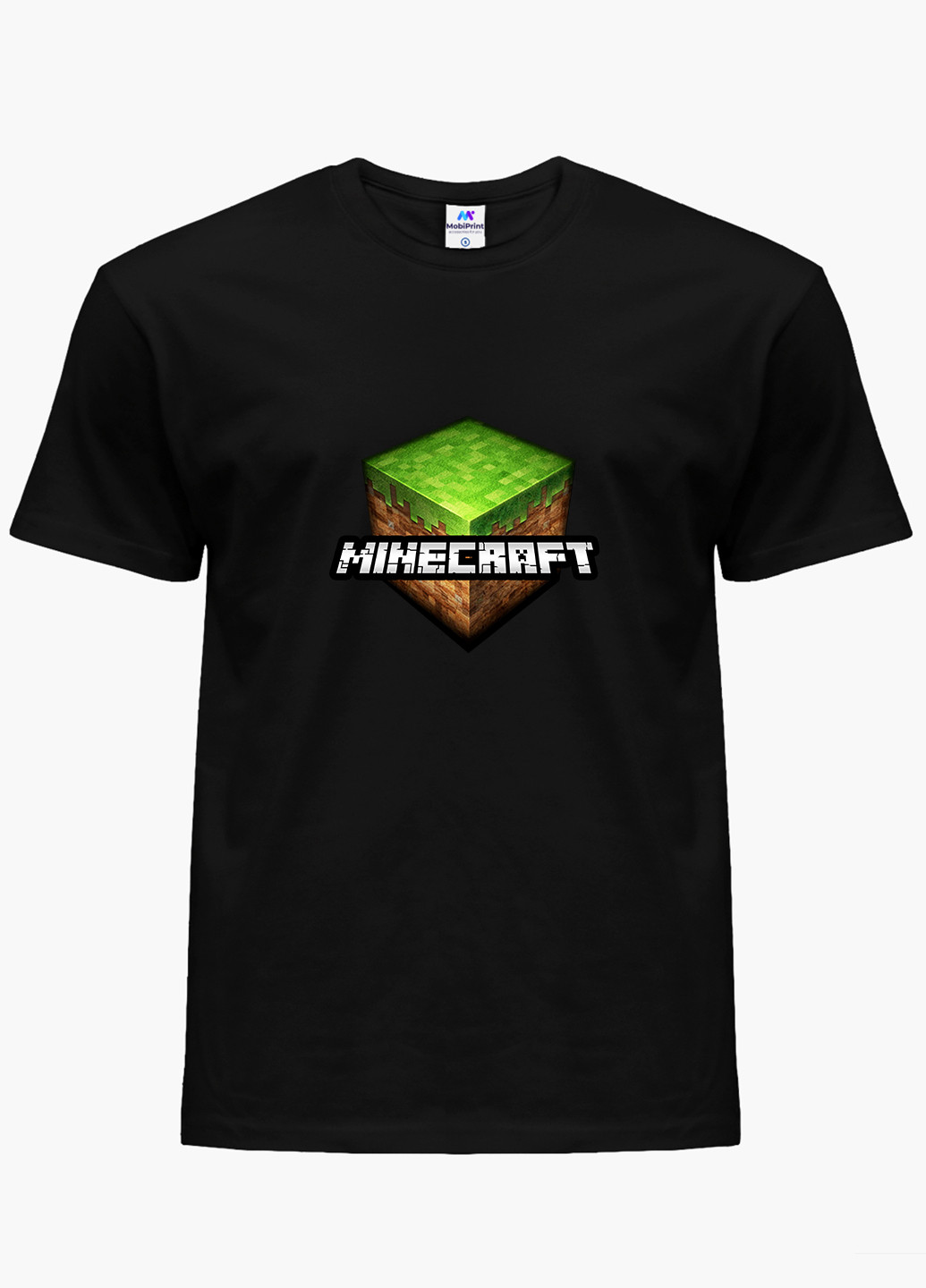 Черная демисезонная футболка детская майнкрафт (minecraft)(9224-1174) MobiPrint