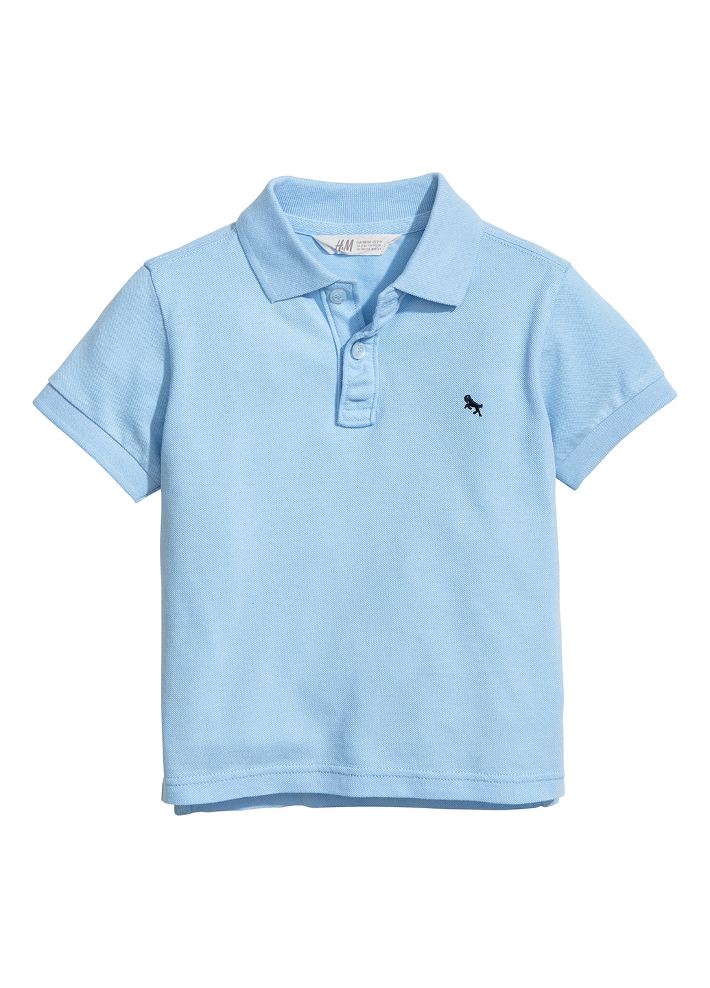 Голубой детская футболка-поло для мальчика H&M с логотипом