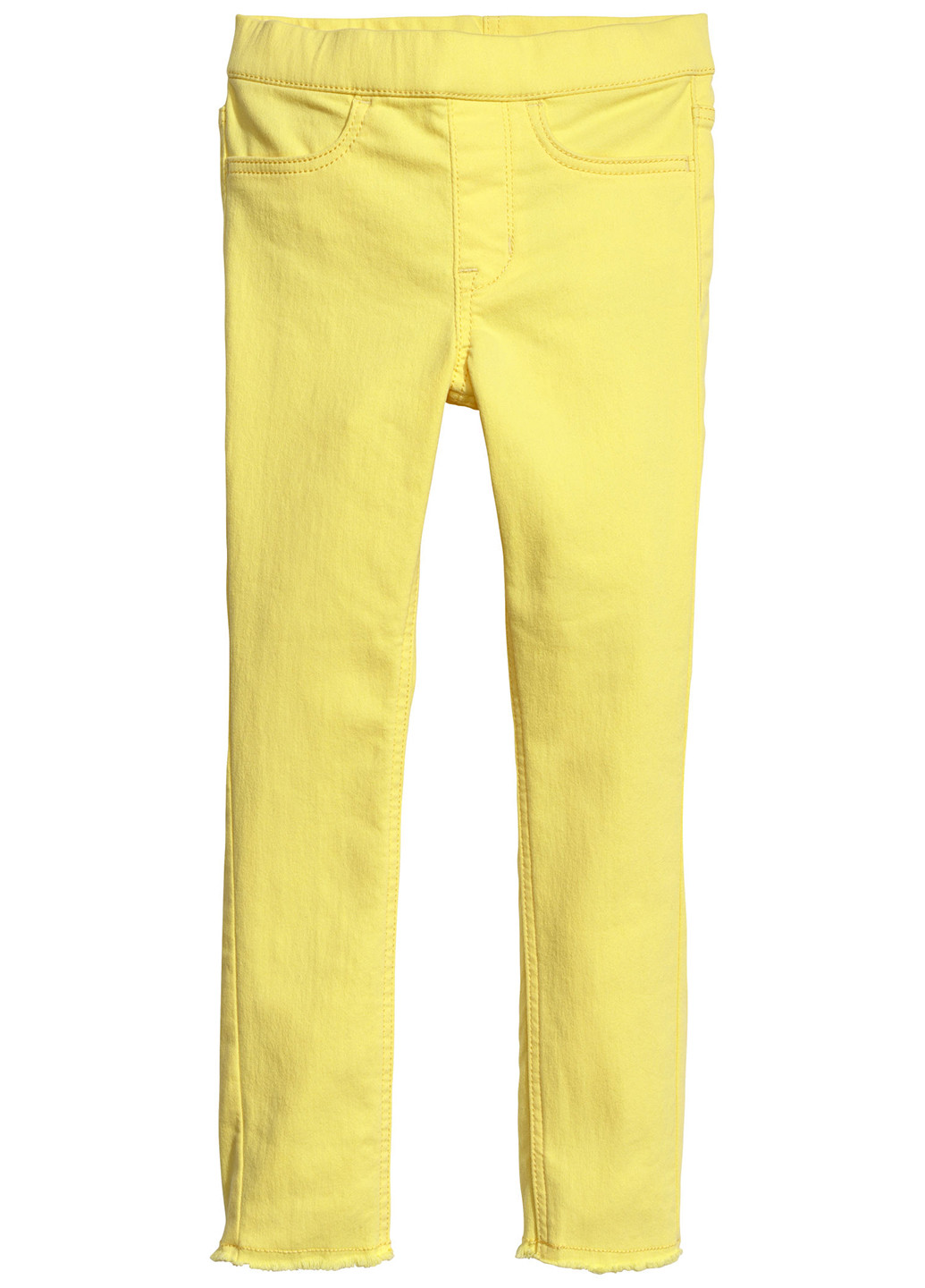 Джеггінси H&M однотонні жовті джинсові віскоза
