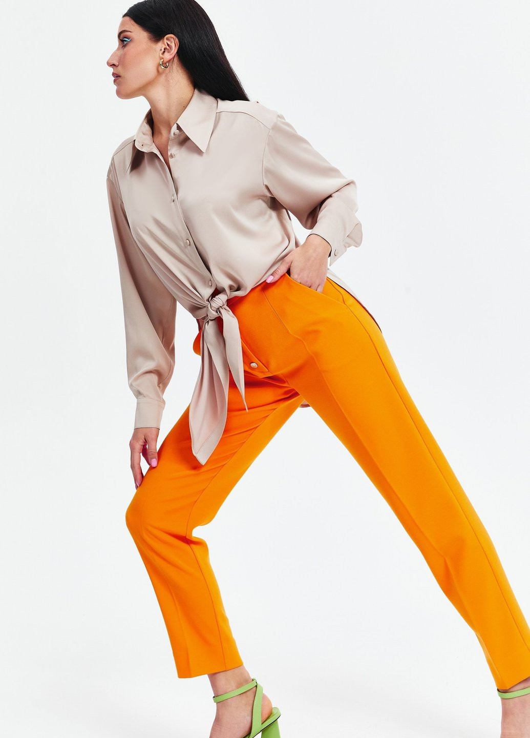 Эффектные оранжевые брюки Gepur (252861608)