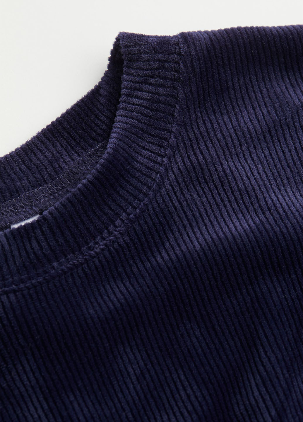Свитшот H&M - Свободный крой однотонный темно-синий кэжуал полиэстер, велюр - (272837567)