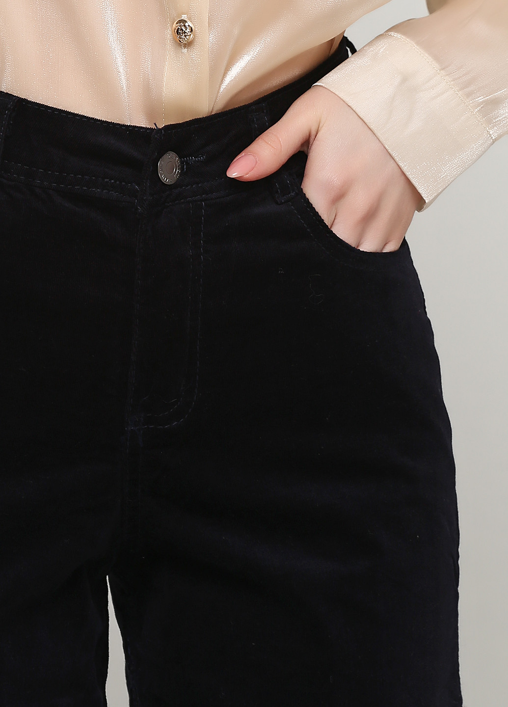 Темно-синие кэжуал демисезонные прямые брюки Luizacco