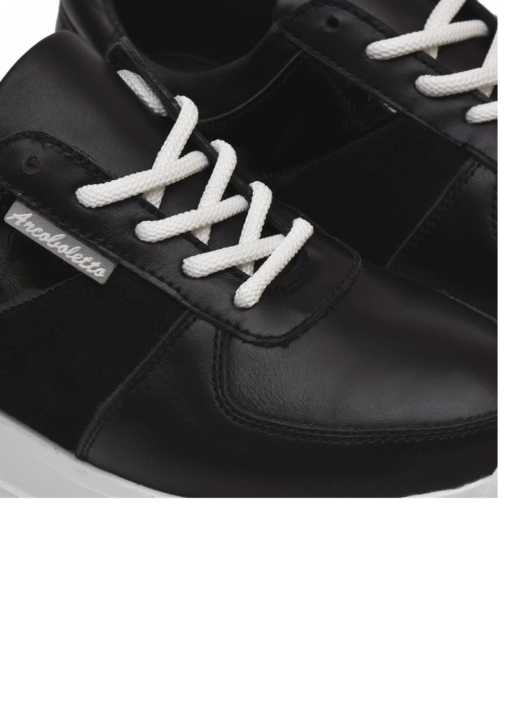 Черные демисезонные кроссовки женские кожанные 213212 No Brand