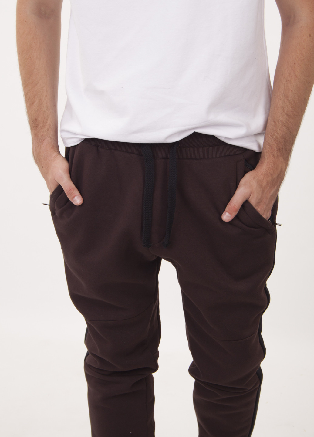 Темно-коричневые спортивные демисезонные брюки Tim Faden