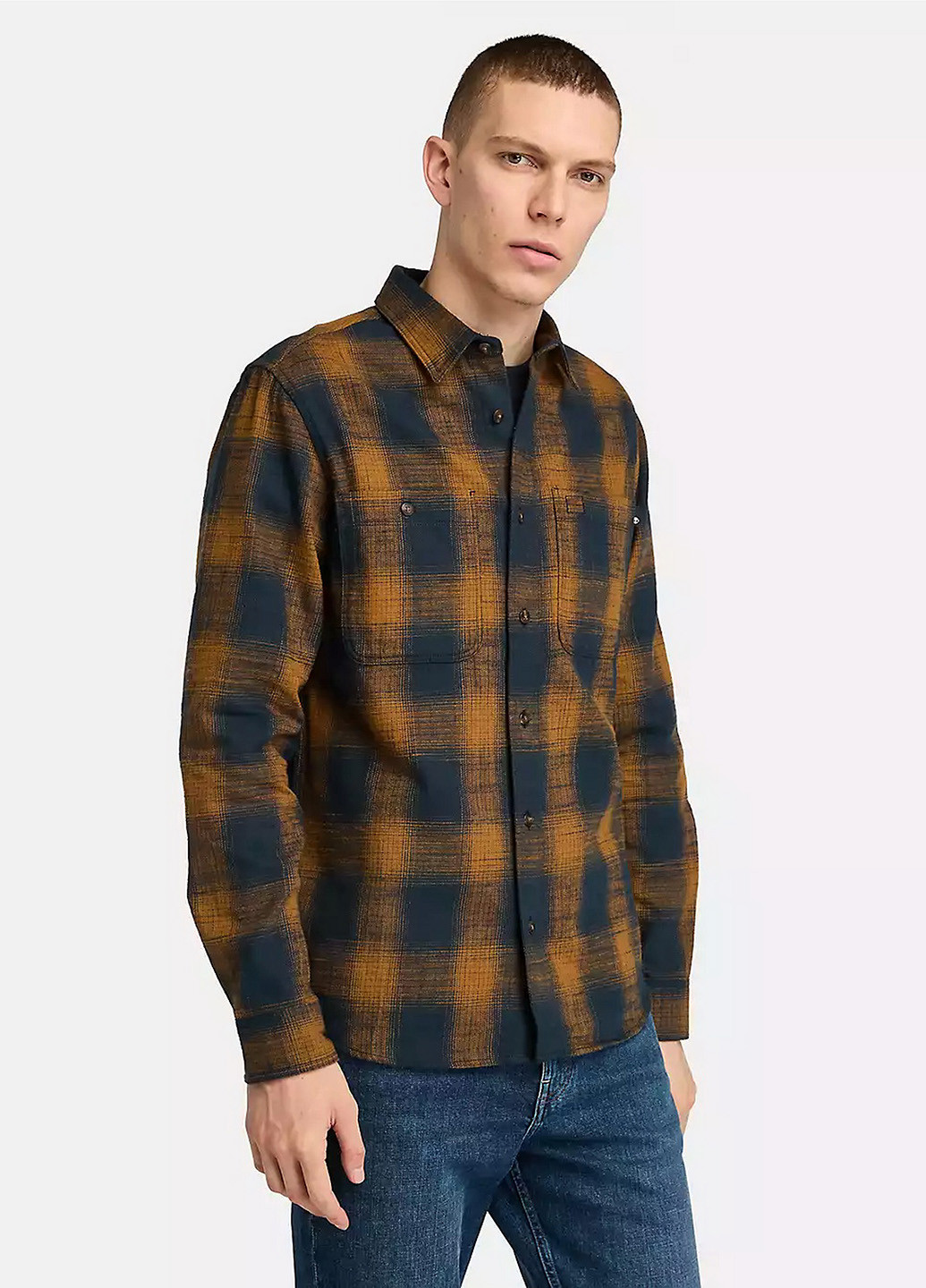 Коричневая кэжуал рубашка в клетку Timberland