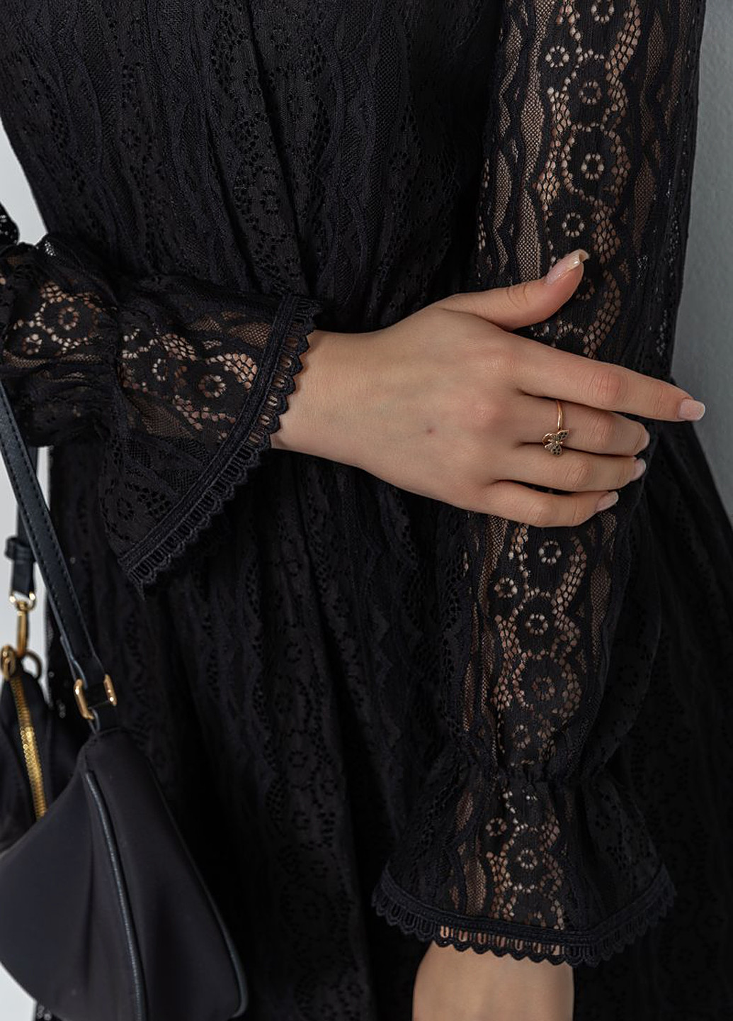 Черное кэжуал платье Ager однотонное