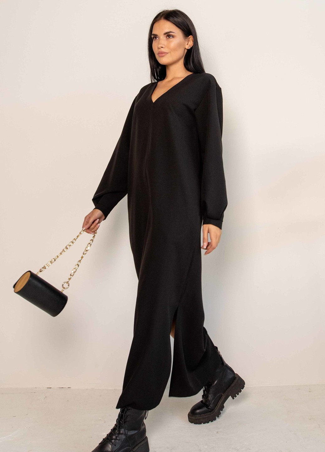Чорна кежуал сукня Ри Мари однотонна