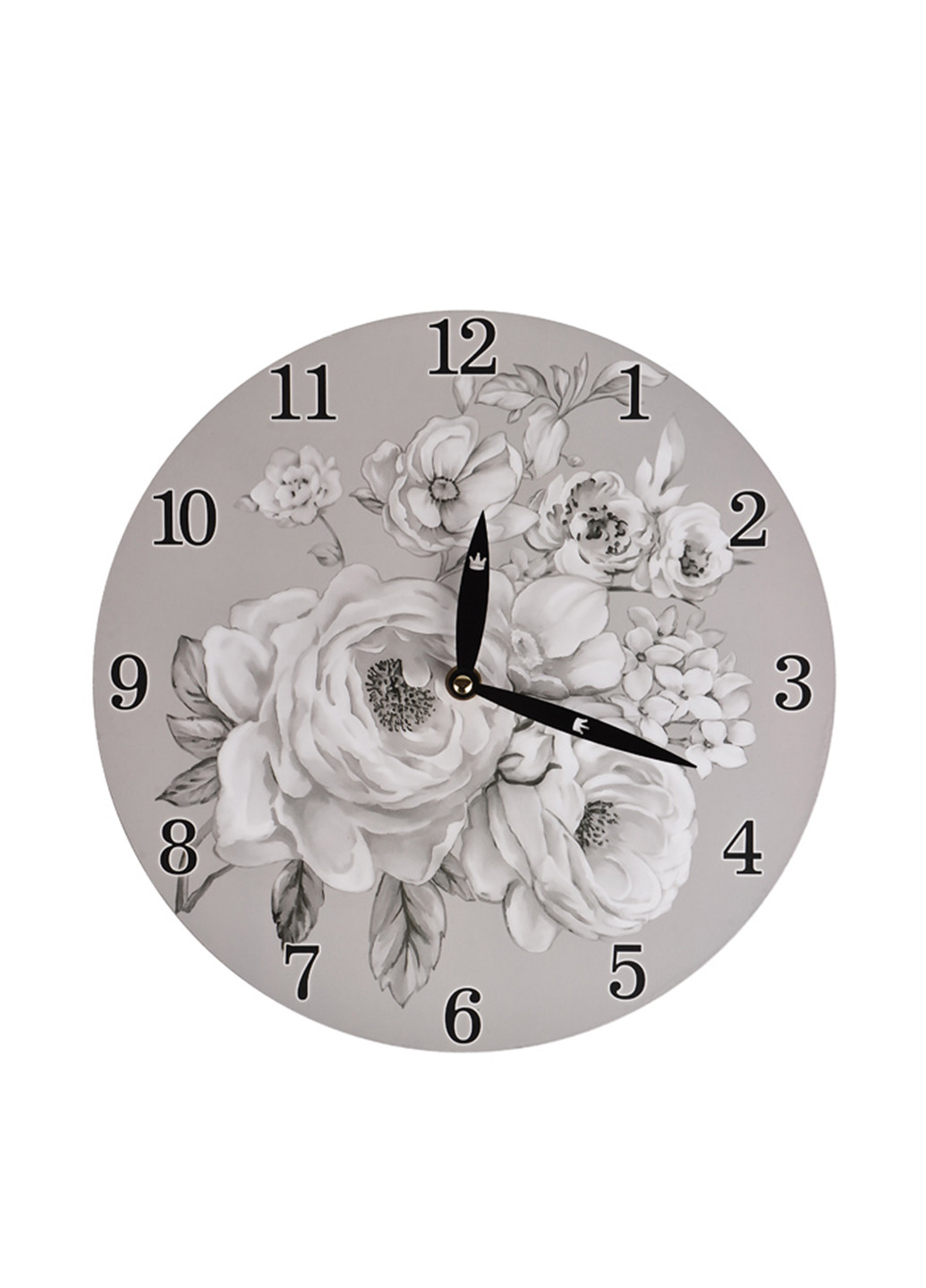 Часы, 29 см Lefard цветочные серые