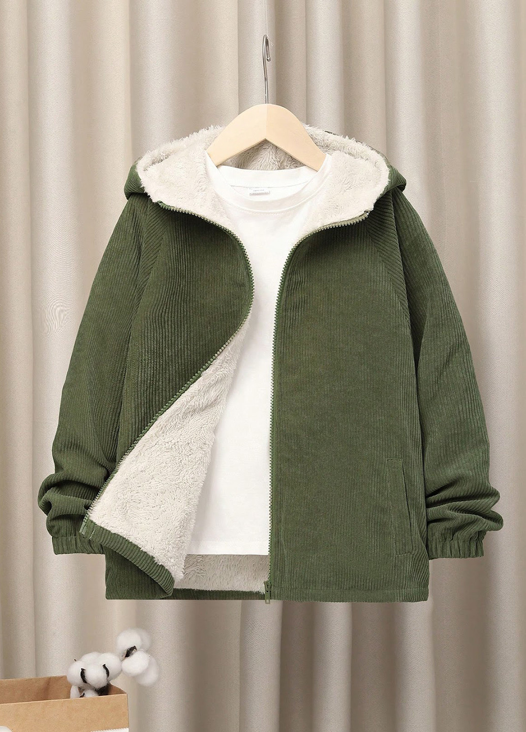 Оливкова (хакі) демісезонна куртка SHEIN