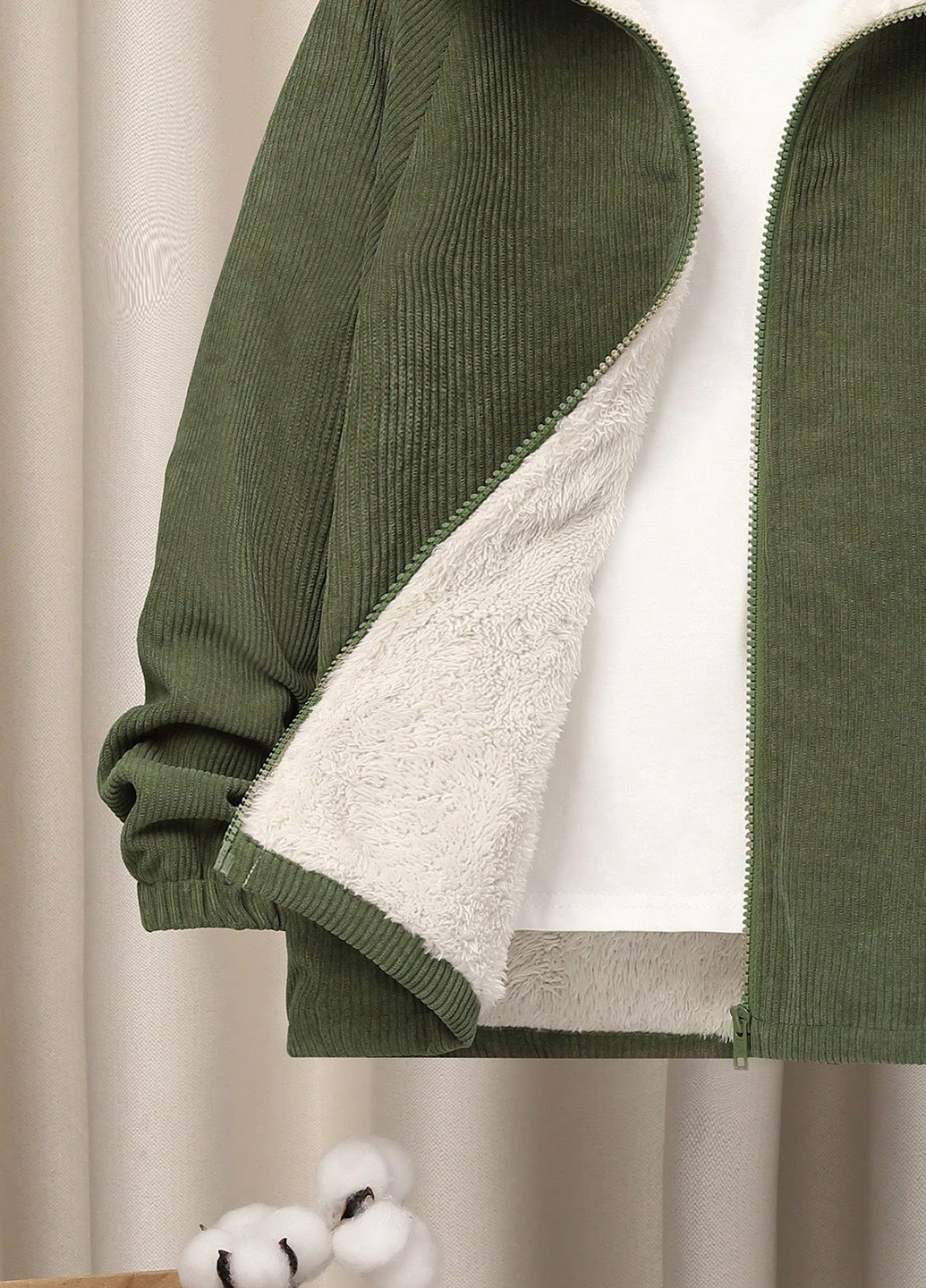 Оливкова (хакі) демісезонна куртка SHEIN