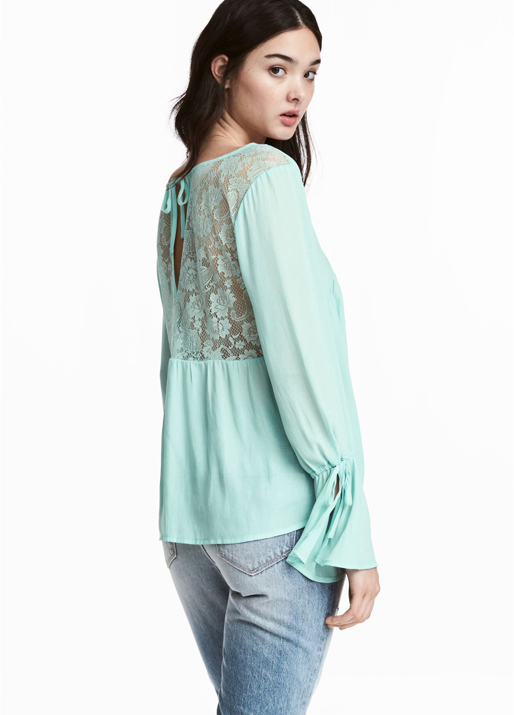 Мятная демисезонная блуза H&M
