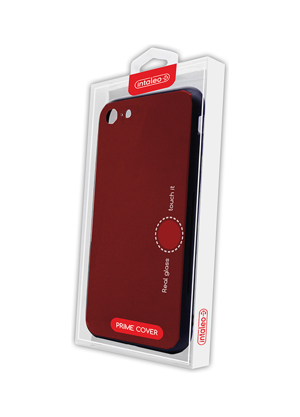 Чохол (Real Glass) для Apple iPhone 8 (червоний) Intaleo (real glass) для apple iphone 8 (красный) (131339986)