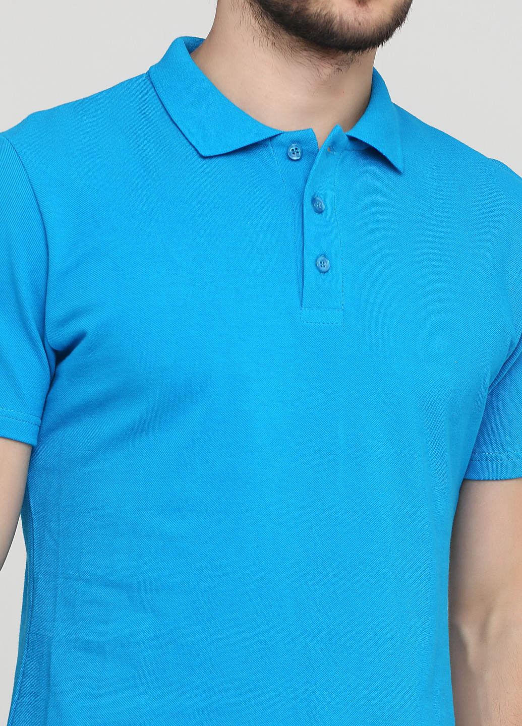 Мужская футболка поло 100% хлопок сине-бирюзовая Melgo поло (202462005)