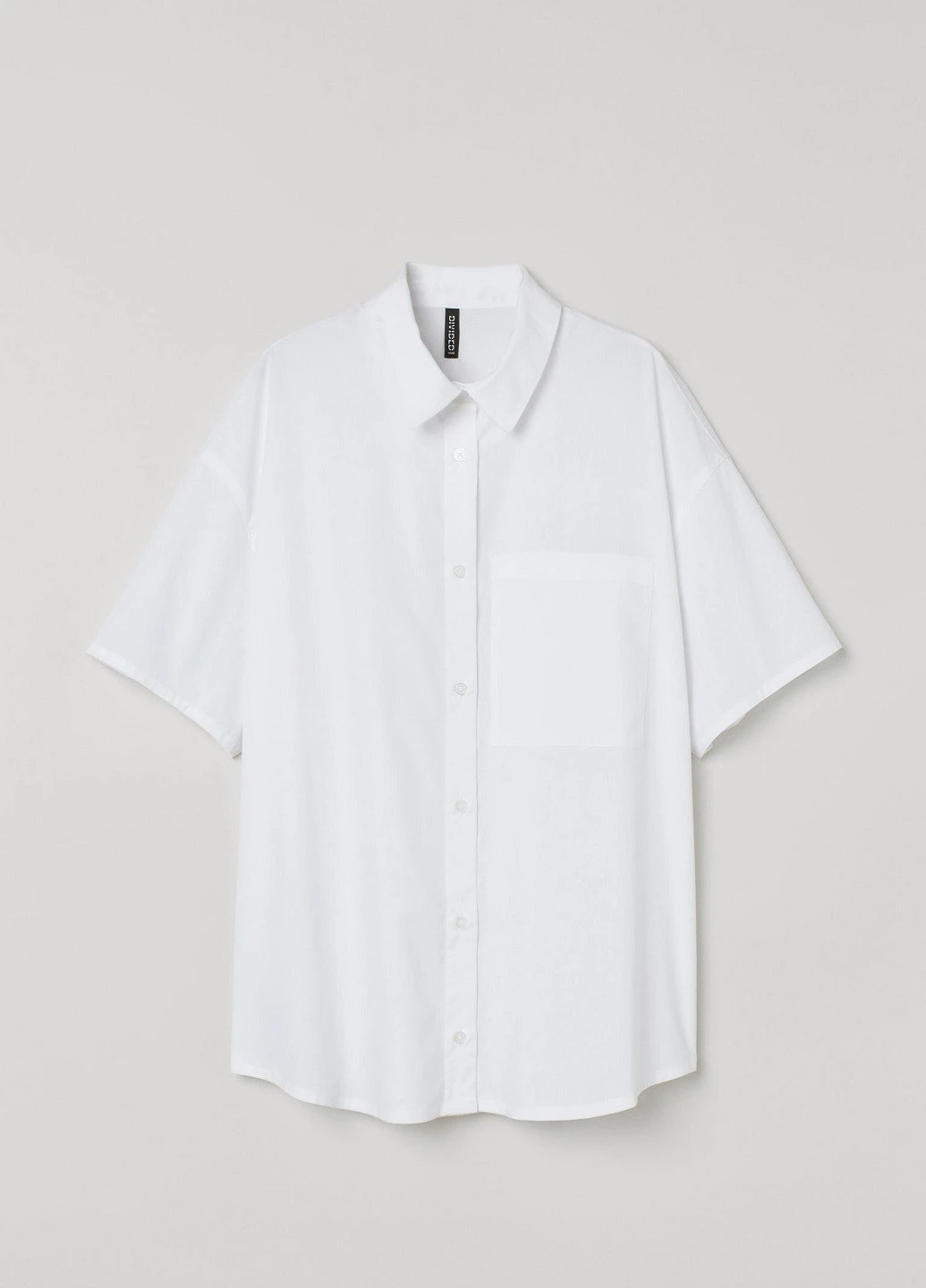Белая кэжуал рубашка однотонная H&M
