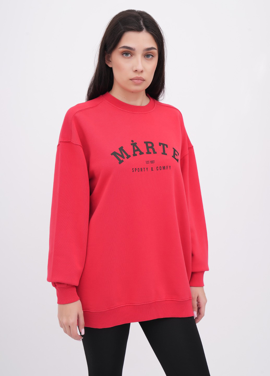 Червоний світшот EQUILIBRI напис без декору (341745036)