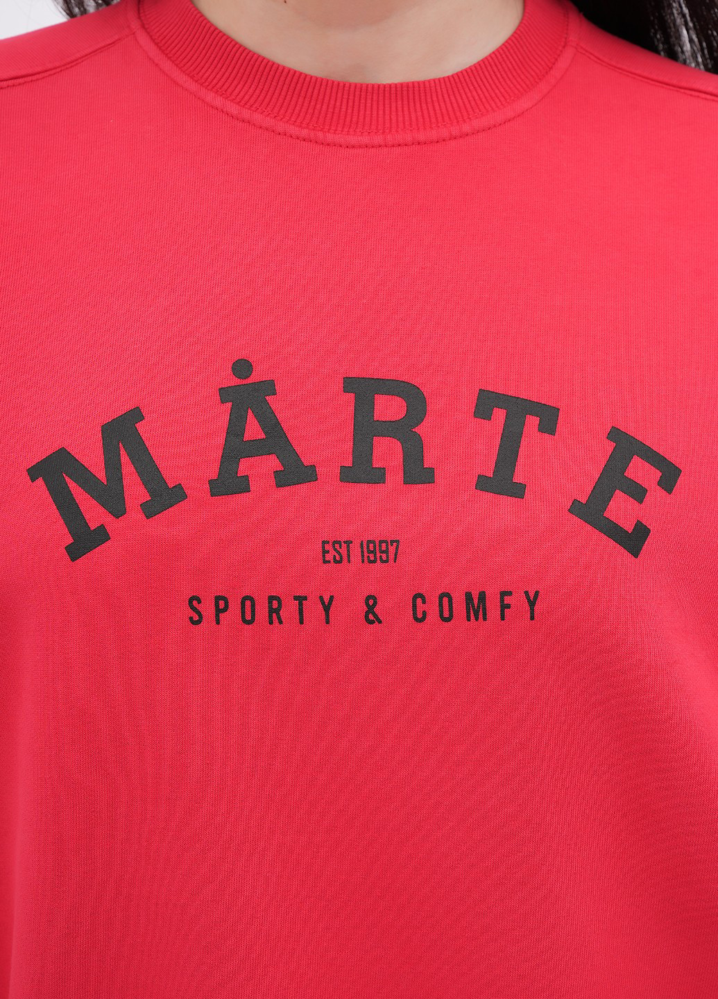 Червоний світшот EQUILIBRI напис без декору (341745036)