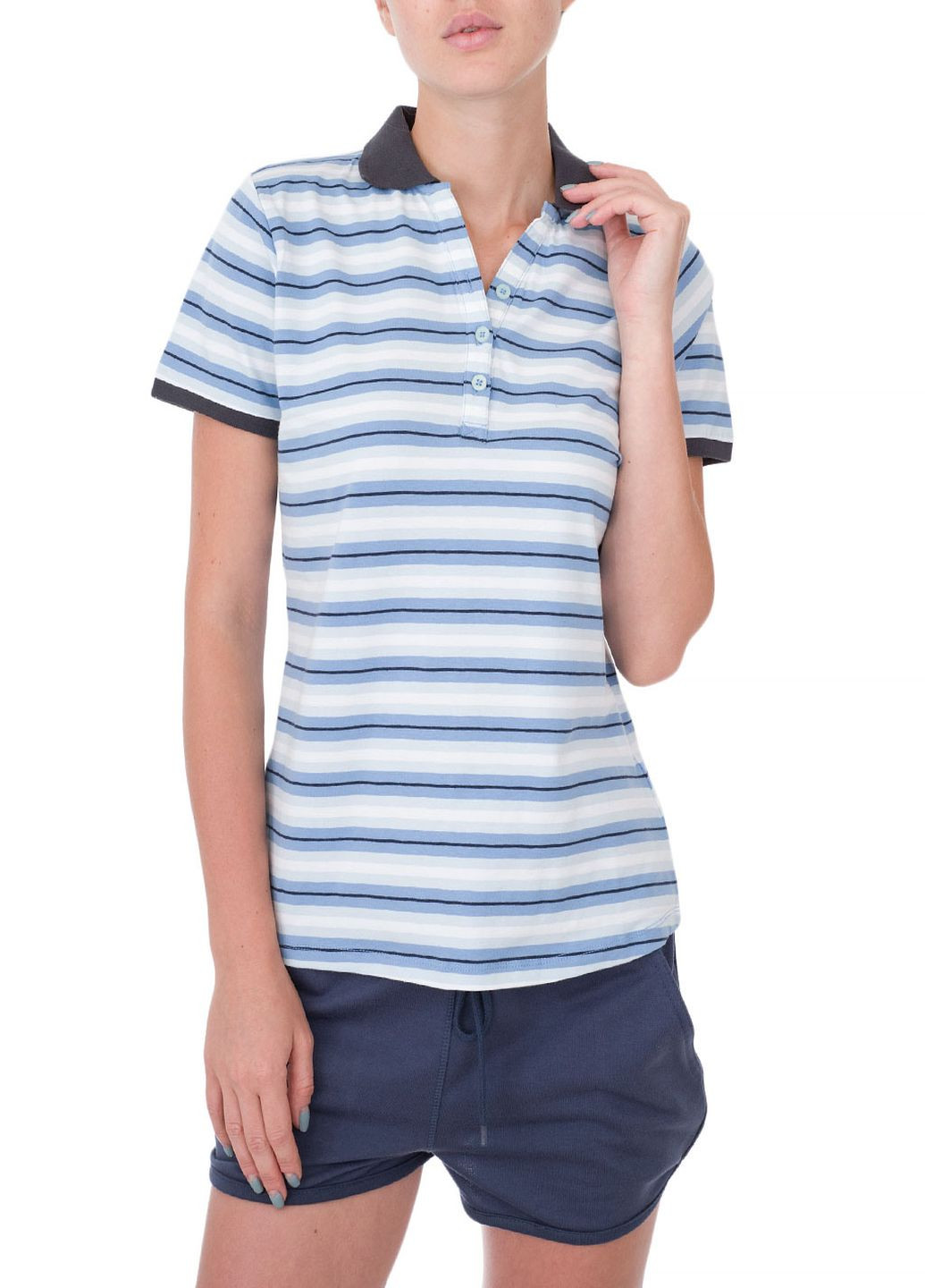 Синяя женская футболка-поло E-Bound