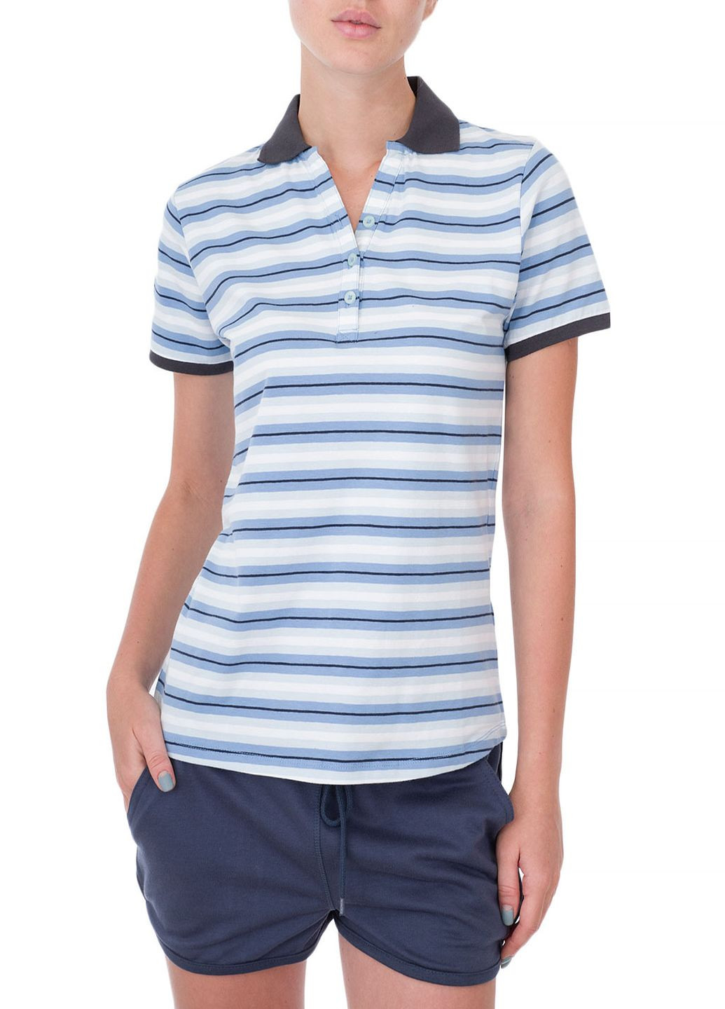 Синяя женская футболка-поло E-Bound