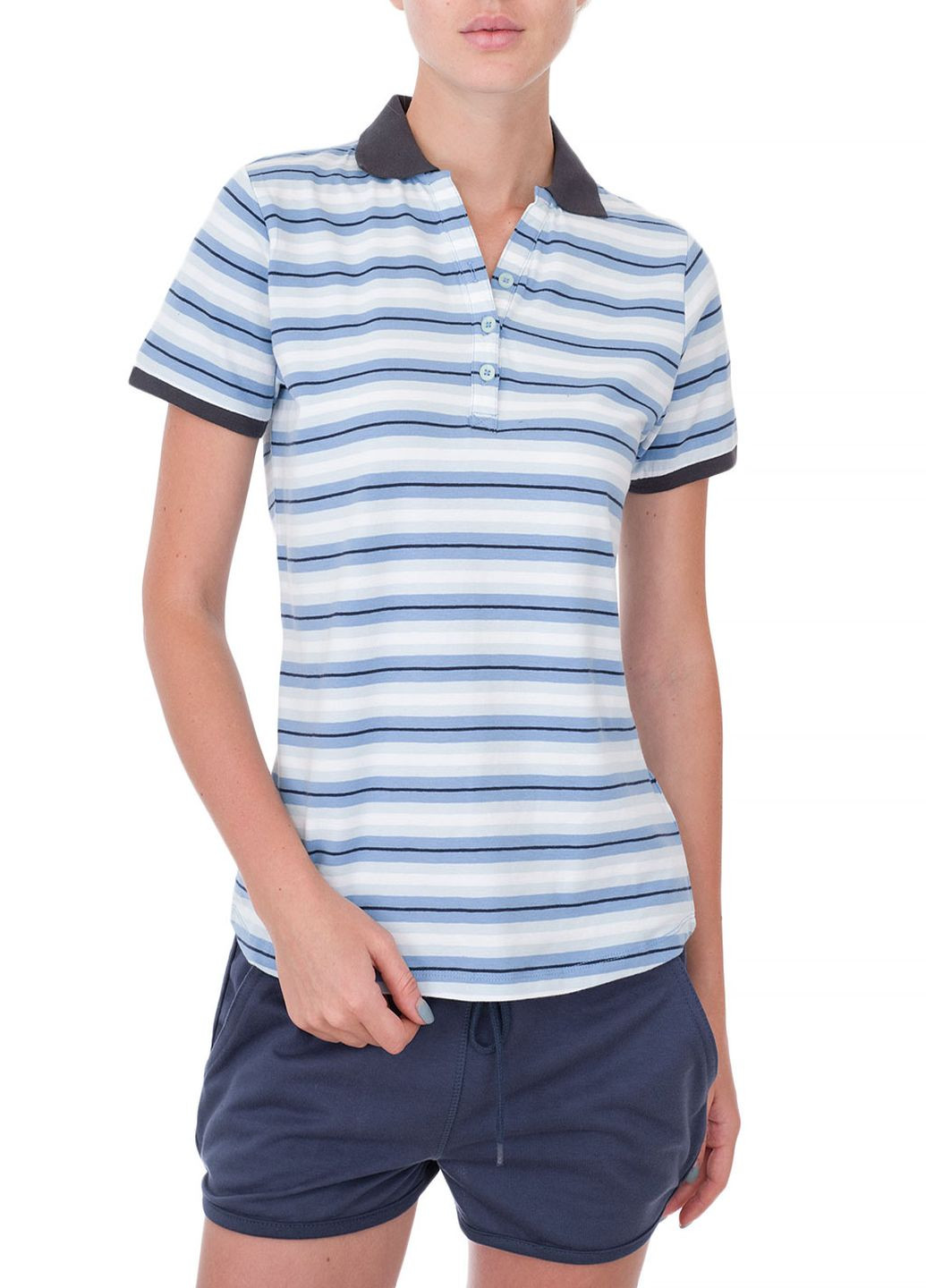 Синяя женская футболка-поло E-Bound