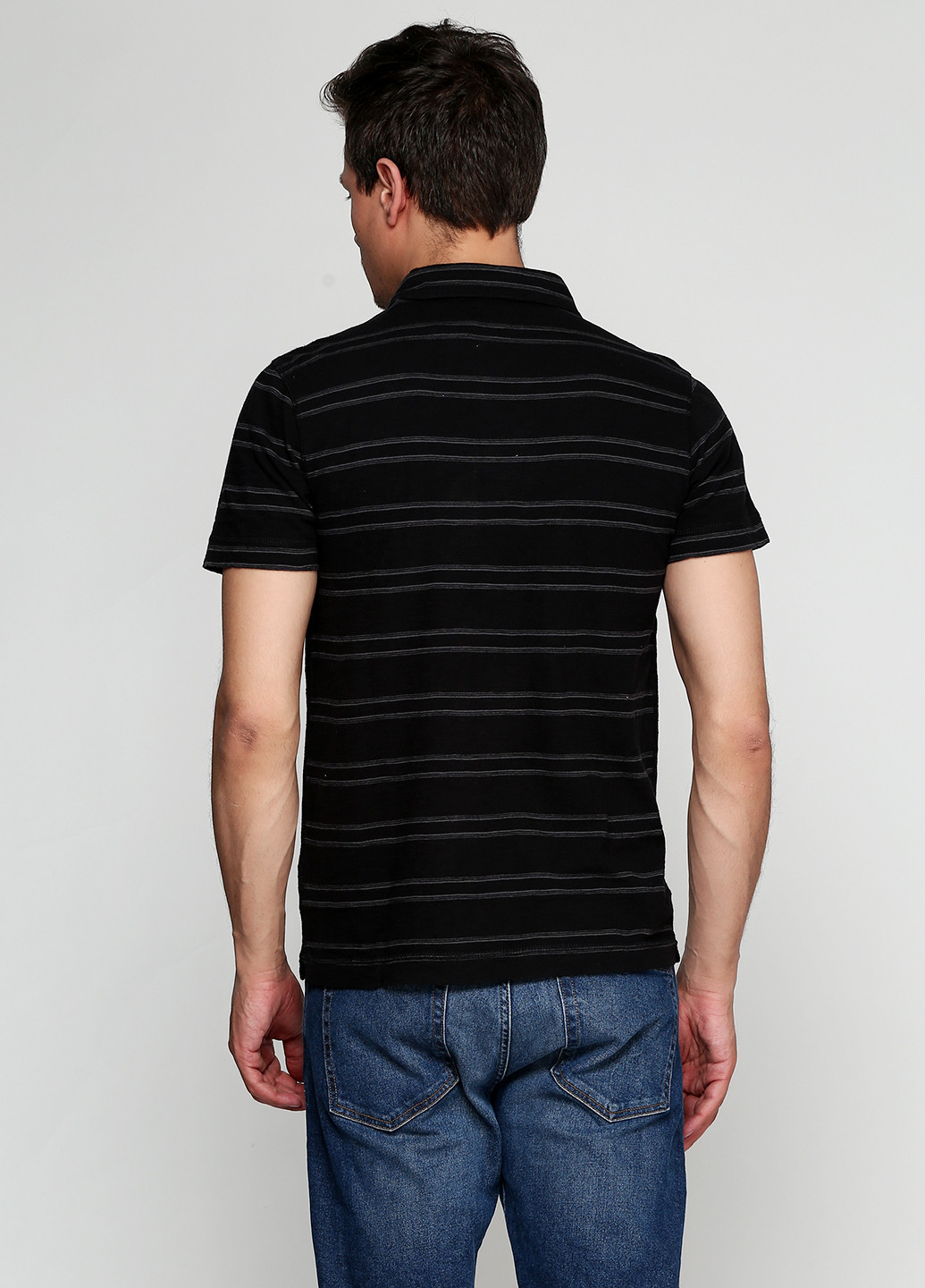 Черная футболка-поло для мужчин Calvin Klein в полоску