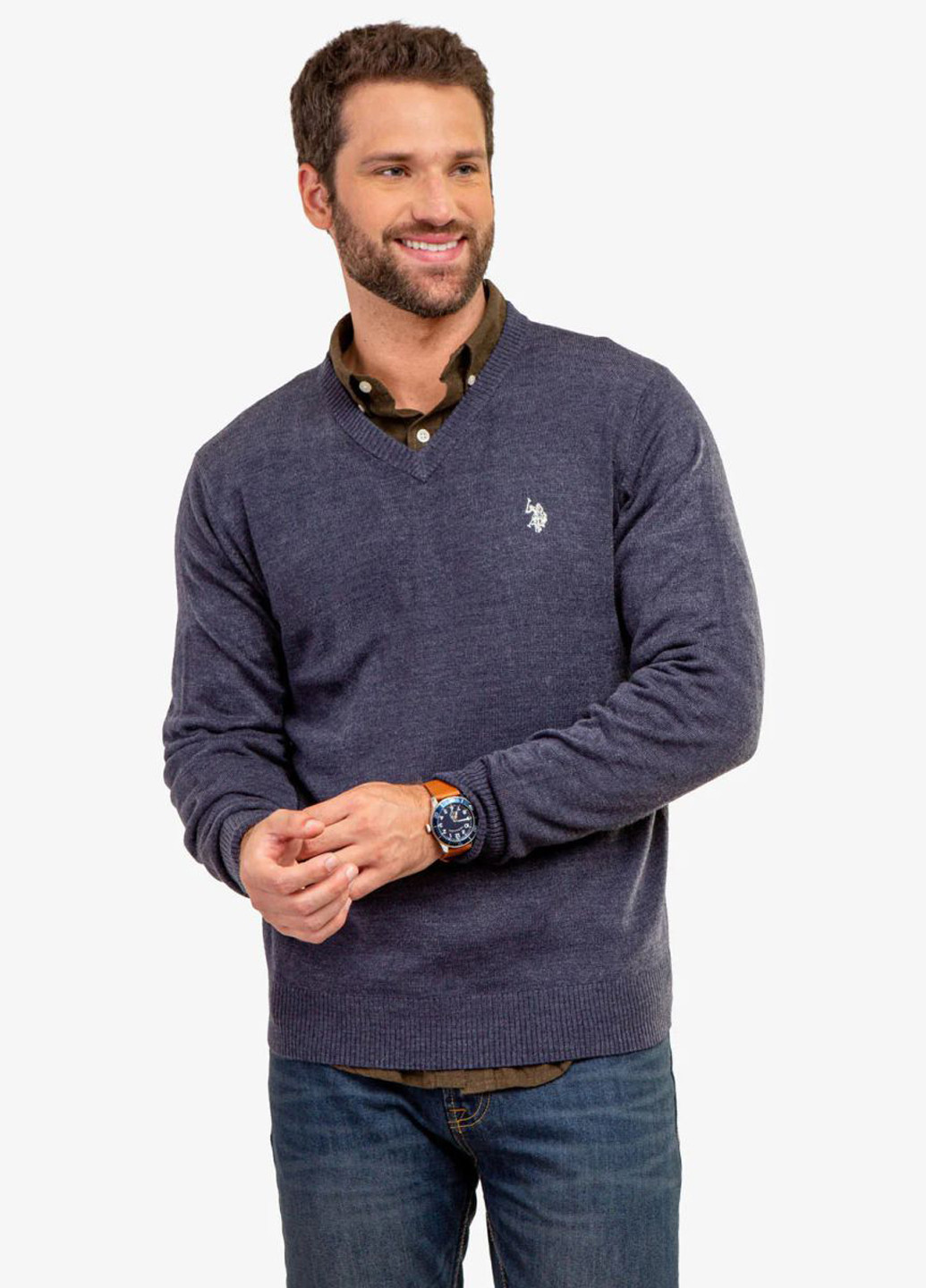 Темно-синій демісезонний пуловер пуловер U.S. Polo Assn.