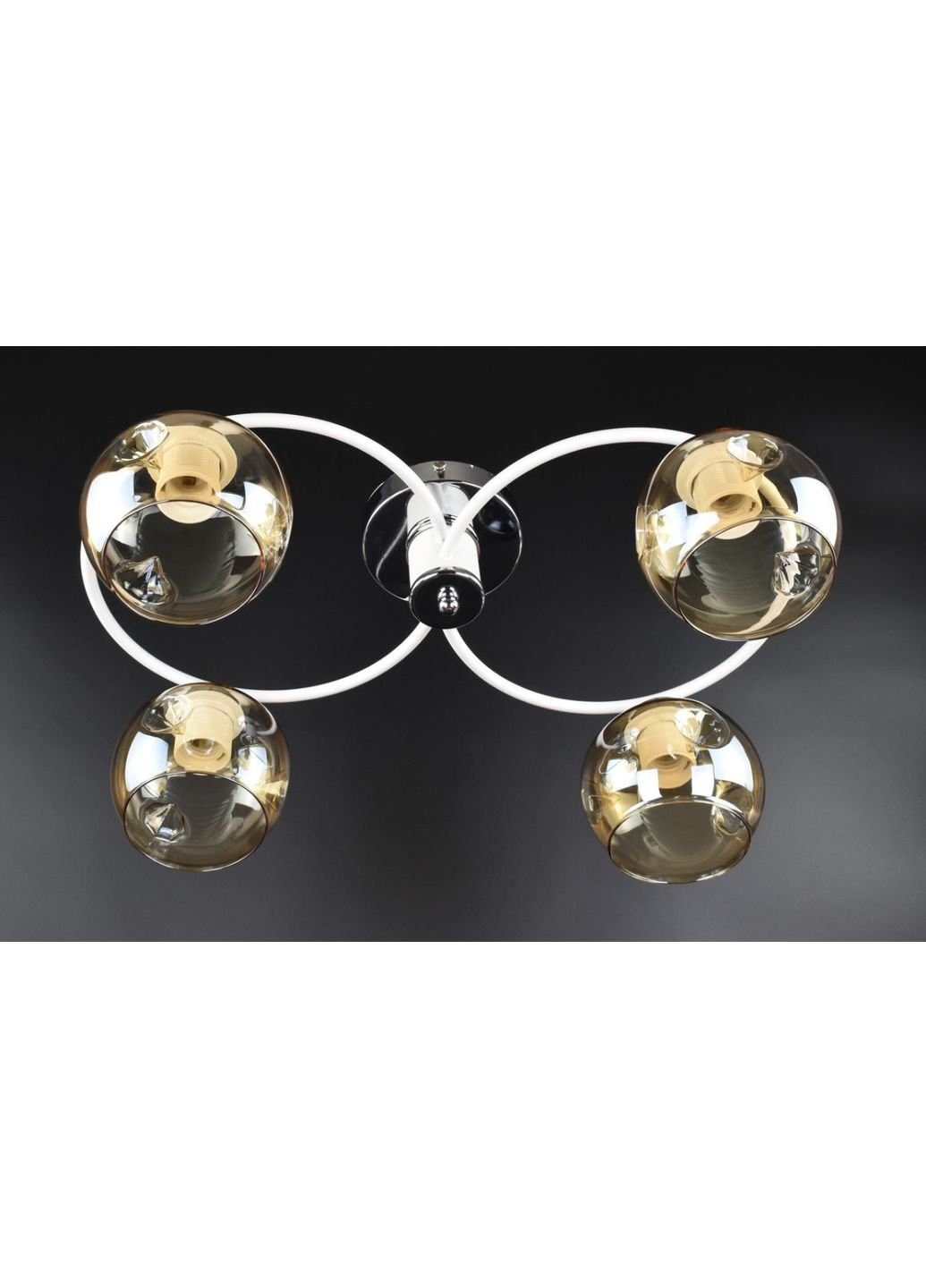 Люстра потолочная на 4 лампочки 7060/4-wh-br Белый 20х36х47 см. Sunnysky (253628632)