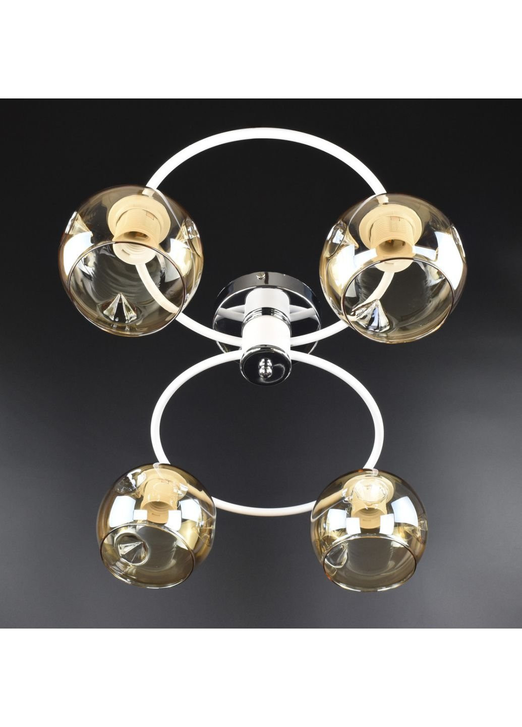 Люстра потолочная на 4 лампочки 7060/4-wh-br Белый 20х36х47 см. Sunnysky (253628632)