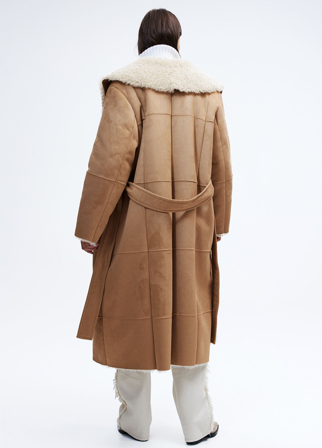 Темно-бежеве зимнє Пальто оверсайз H&M