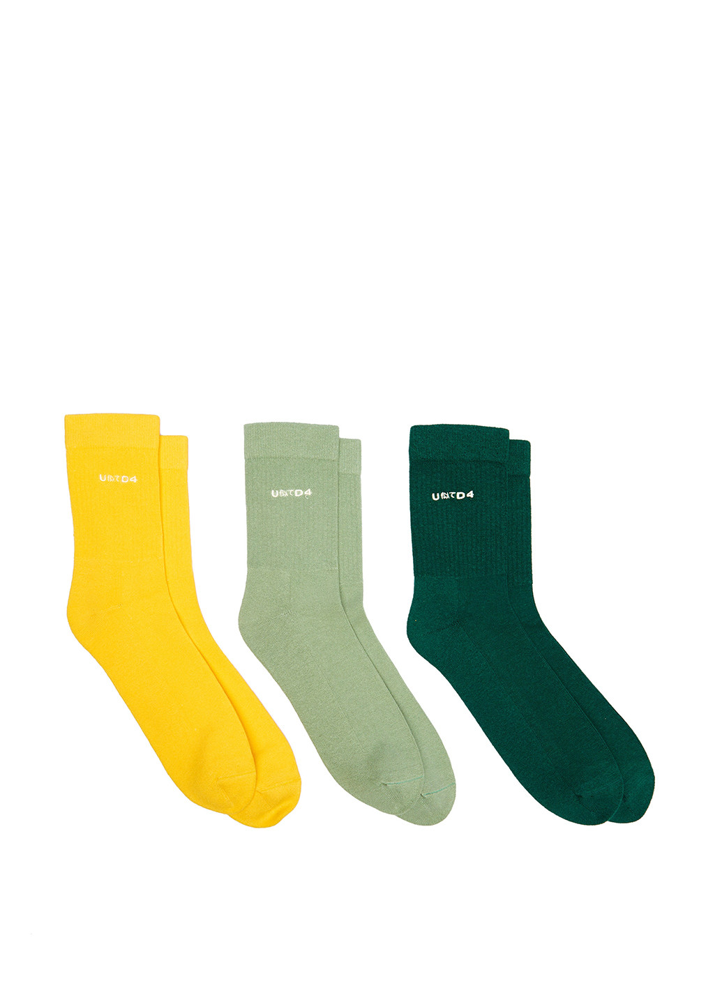 Комбинированные носки (3 пары) UNITED4 надписи (329058713)