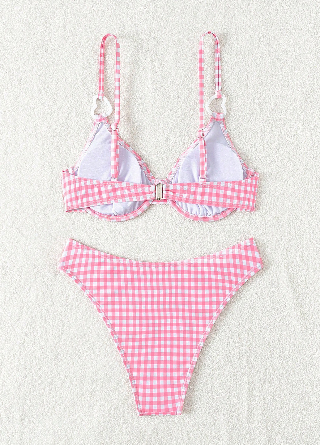 Розовый летний купальник (лиф, трусики) раздельный SHEIN