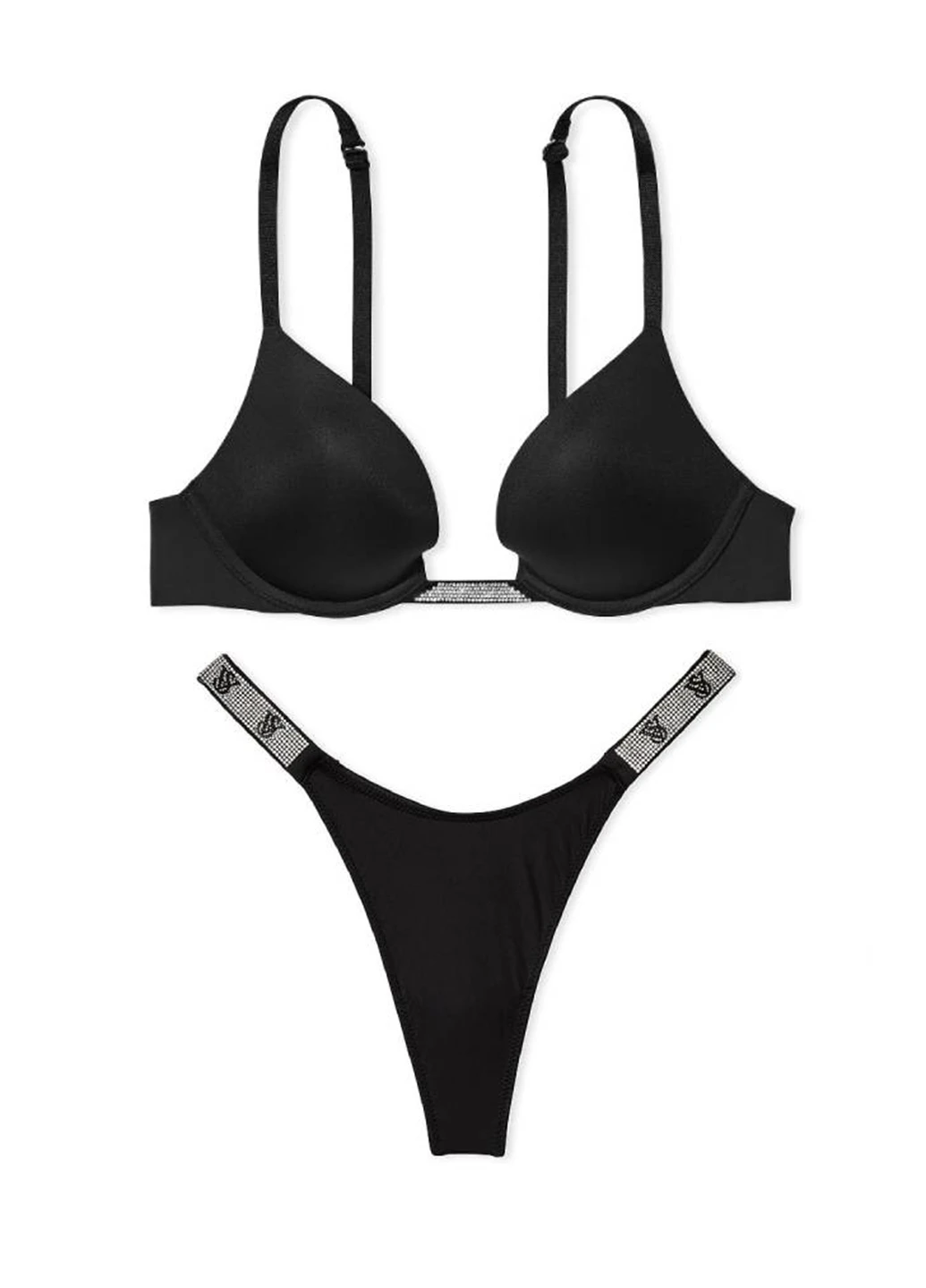 Чорний демісезонний комплект (бюстгальтер, трусики) Victoria's Secret