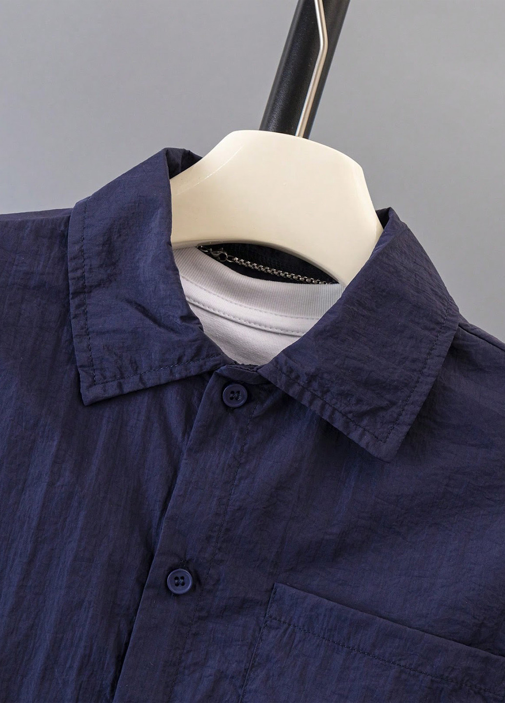 Темно-синий летний костюм (панама, рубашка, шорты) с шортами, с рубашкой SHEIN