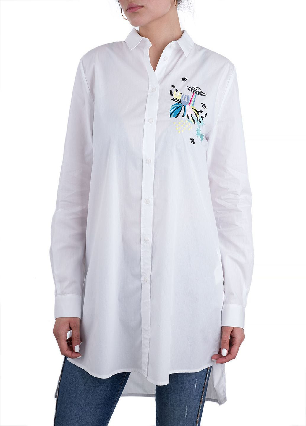 Белая кэжуал рубашка однотонная Trussardi Jeans