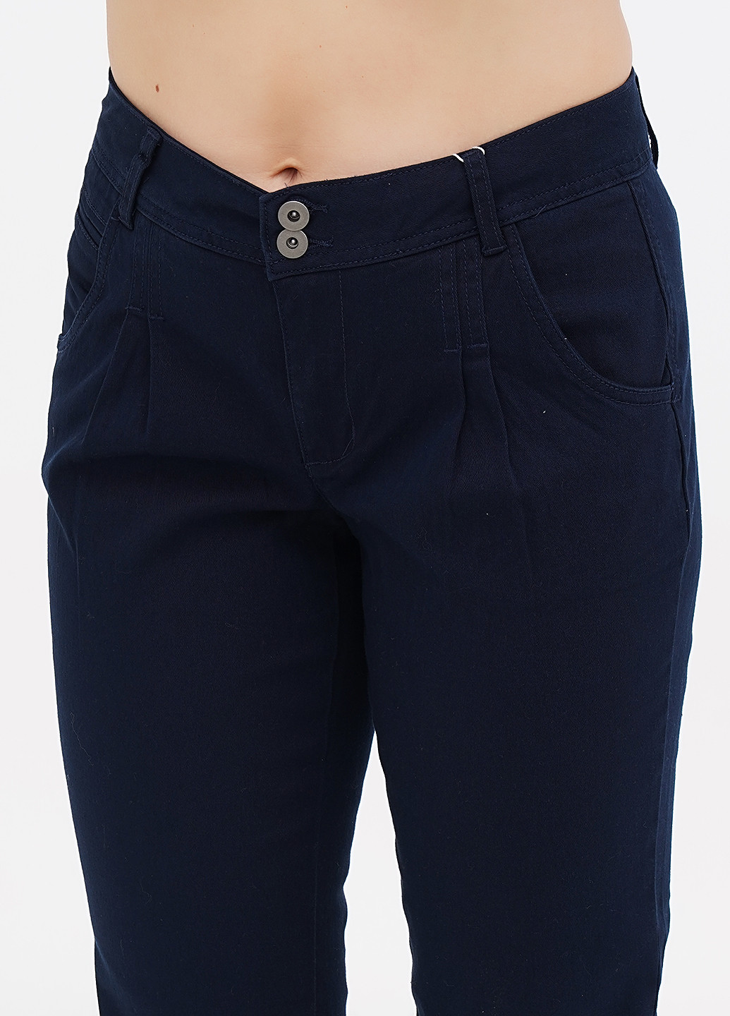 Темно-синие кэжуал демисезонные зауженные брюки Linea Tesini