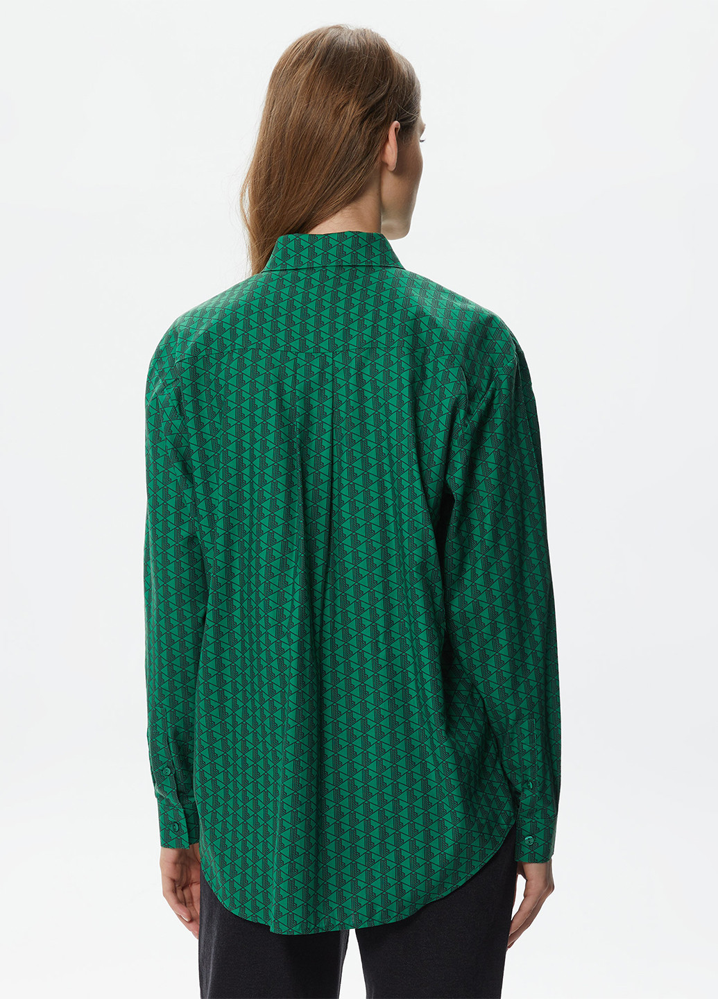 Зеленая кэжуал рубашка с рисунком Lacoste