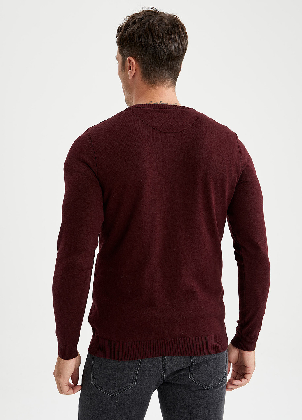 Бордовый демисезонный пуловер пуловер DeFacto