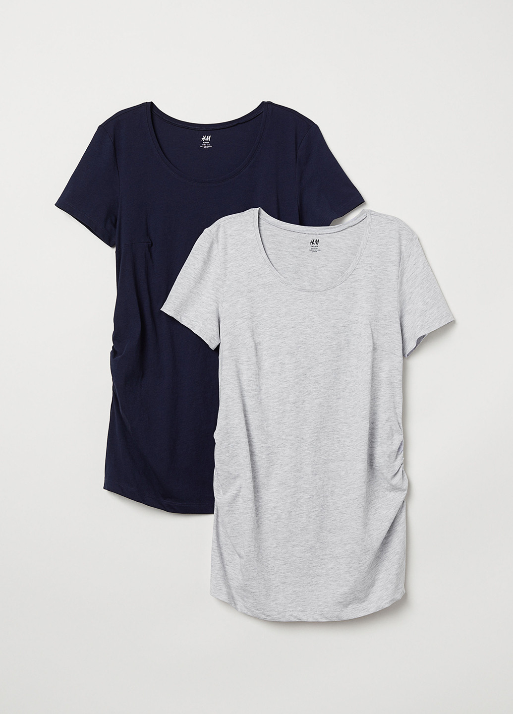 Серо-синяя летняя футболка для беременных (2 шт.) H&M