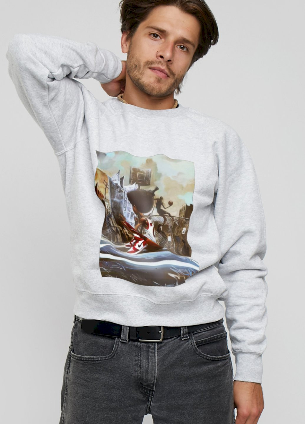 Серый свитшот мужской YAPPI (198688946)