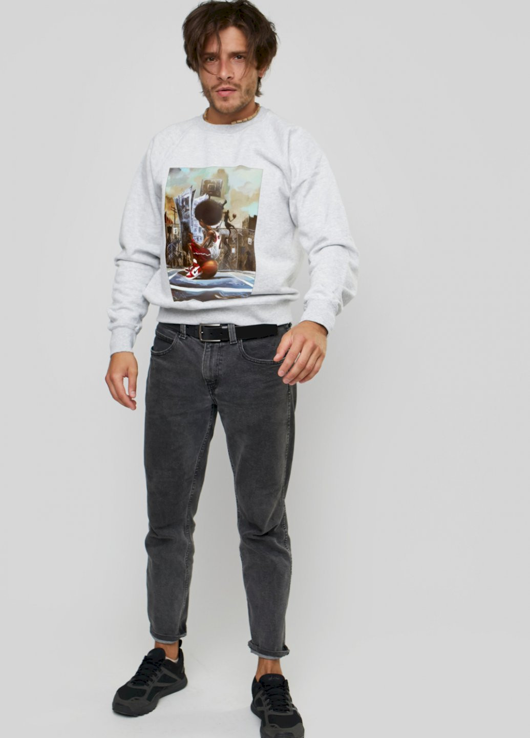 Серый свитшот мужской YAPPI (198688946)