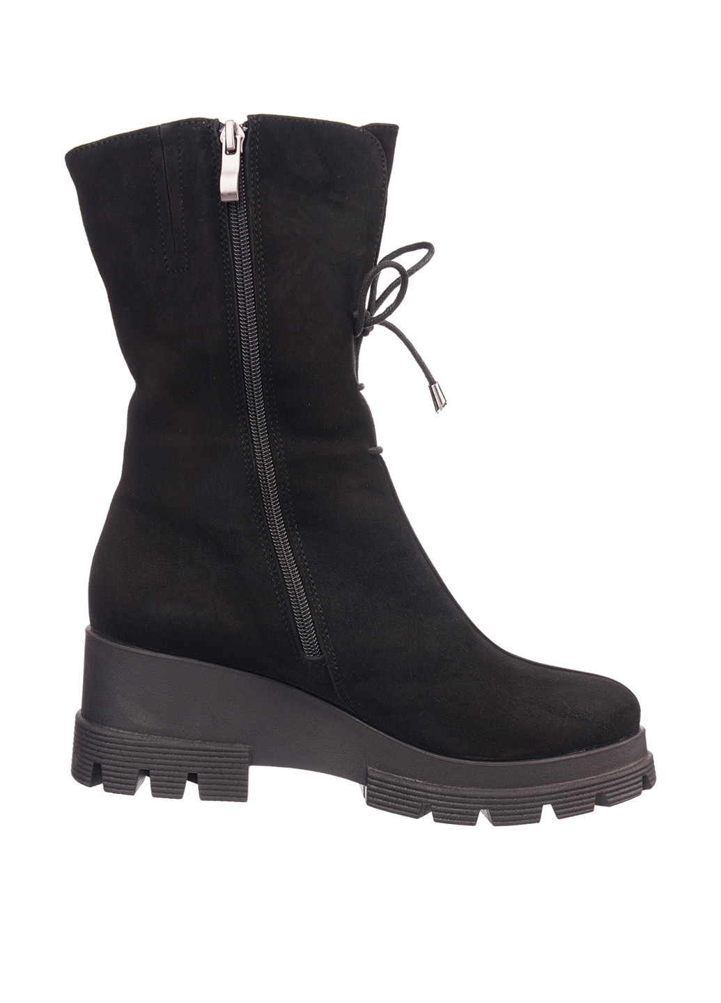 Зимние ботинки Crisma со шнуровкой, на тракторной подошве из натуральной замши