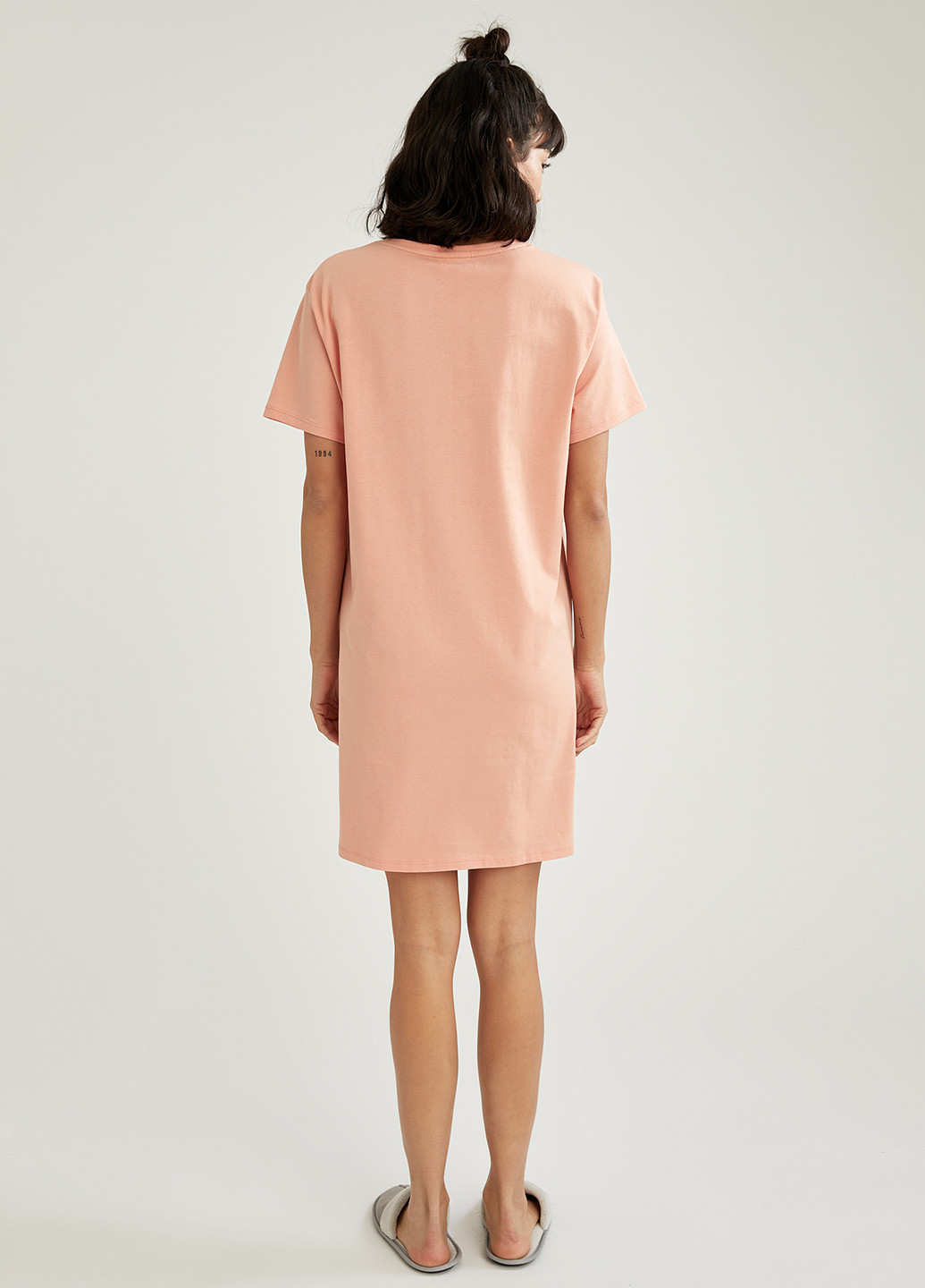 Плаття, Сукня DeFacto світло-рожева домашня трикотаж, бавовна