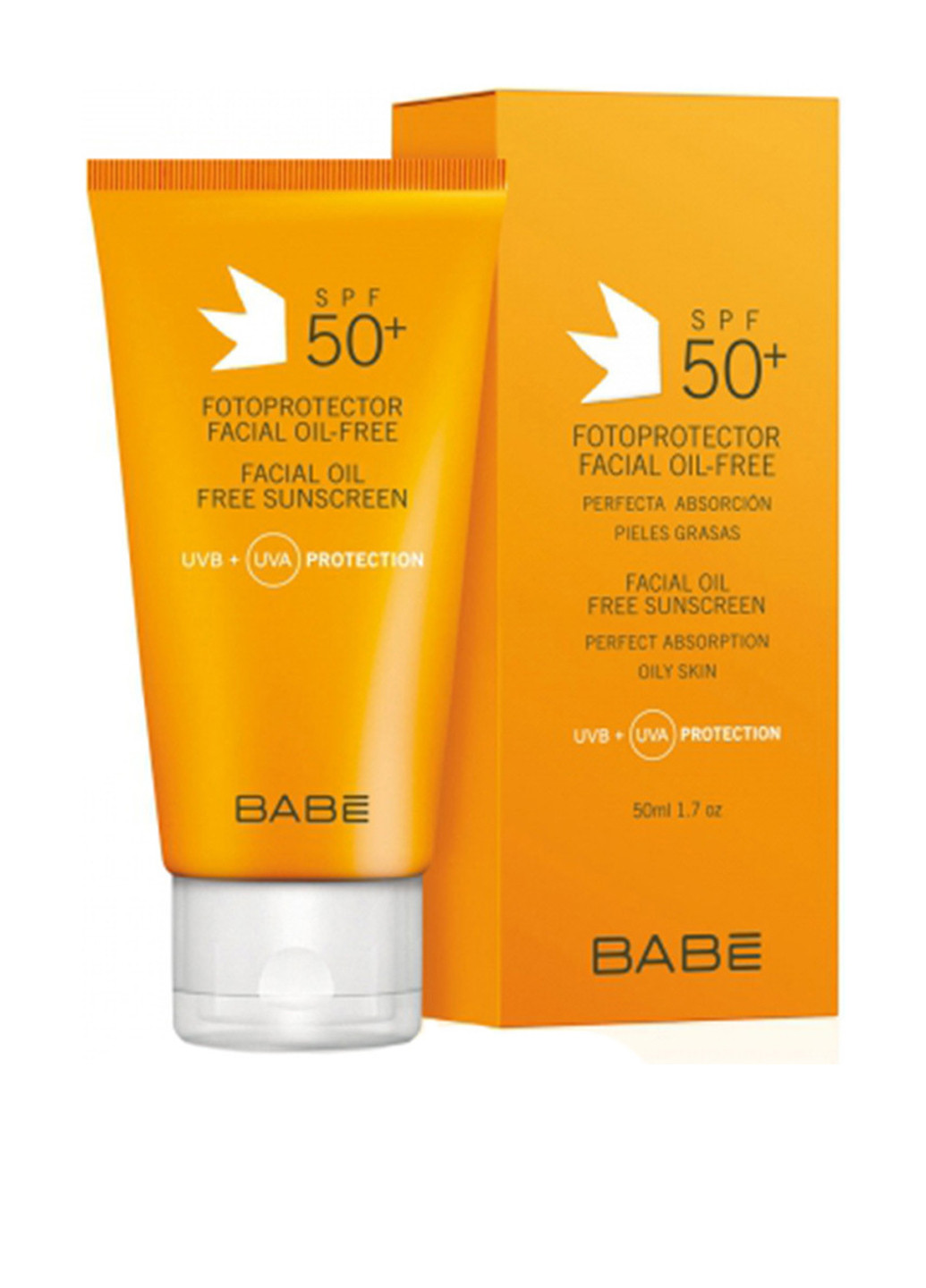 Крем для жирной кожи лица Солнцезащитный SPF 50, 50 мл Babe Laboratorios (95230801)