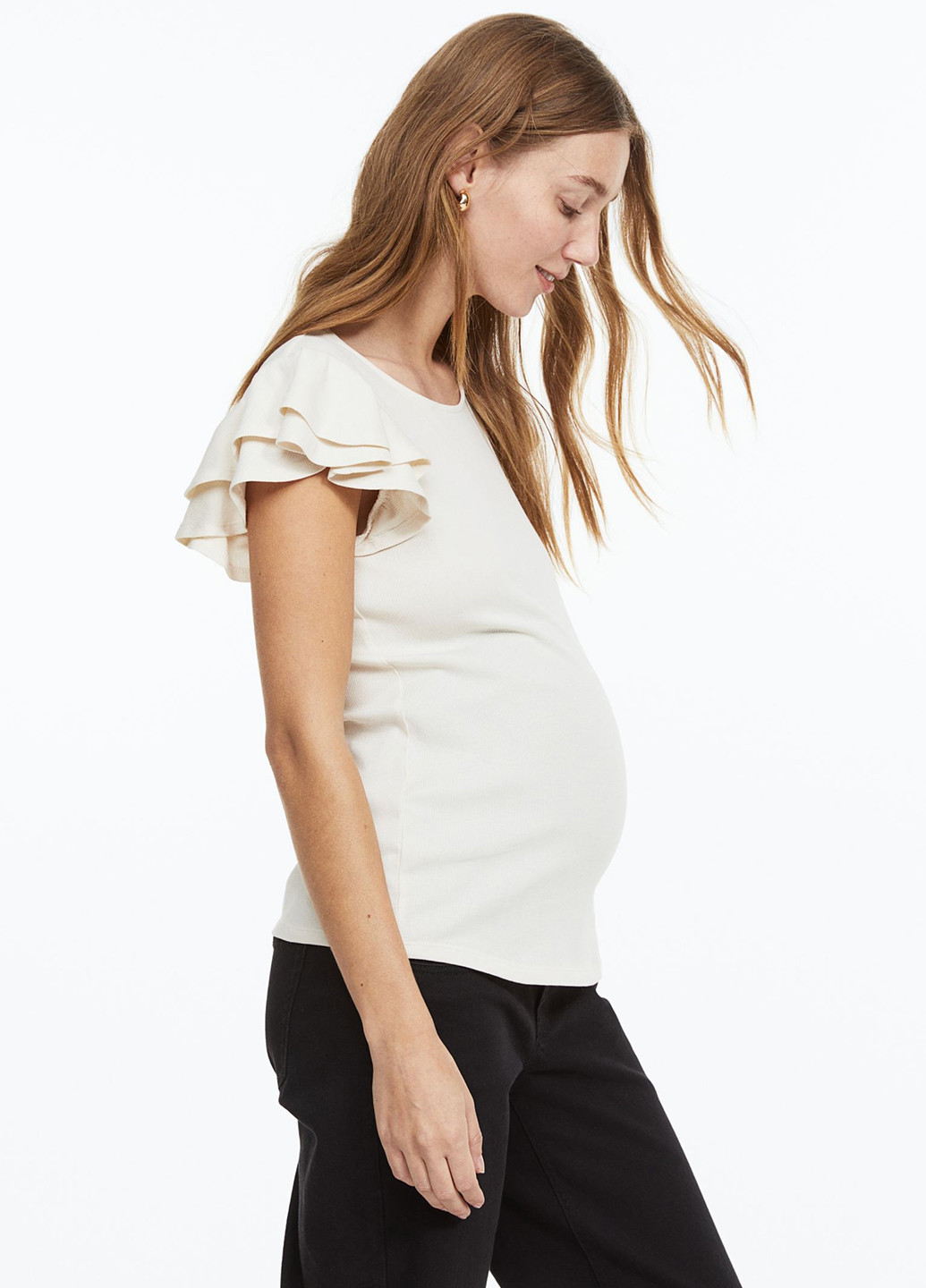 Молочная летняя блуза для беременных H&M