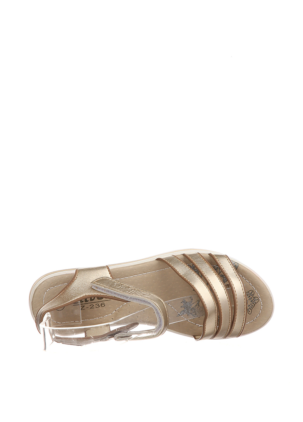 Золотые кэжуал сандалии Clibee на липучке