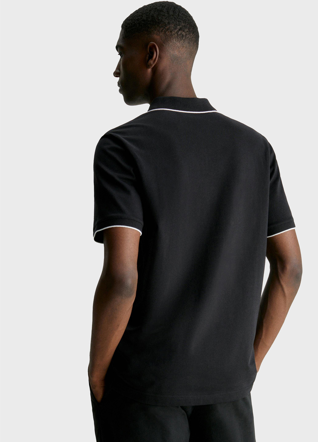 Черная футболка-поло для мужчин Calvin Klein однотонная